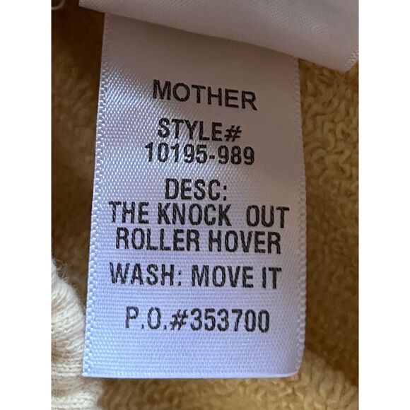 MOTHER Move It Yellow The Knock Out Roller Hoover Sweatpants  Women's Size Small - Picture 6 of 12
